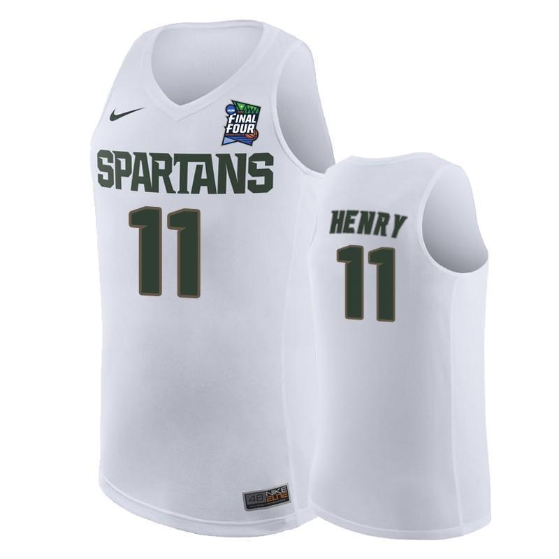 Aaron Henry Michigan State Spartans 2019 Final Four Basketball Jersey 2018/19 - White